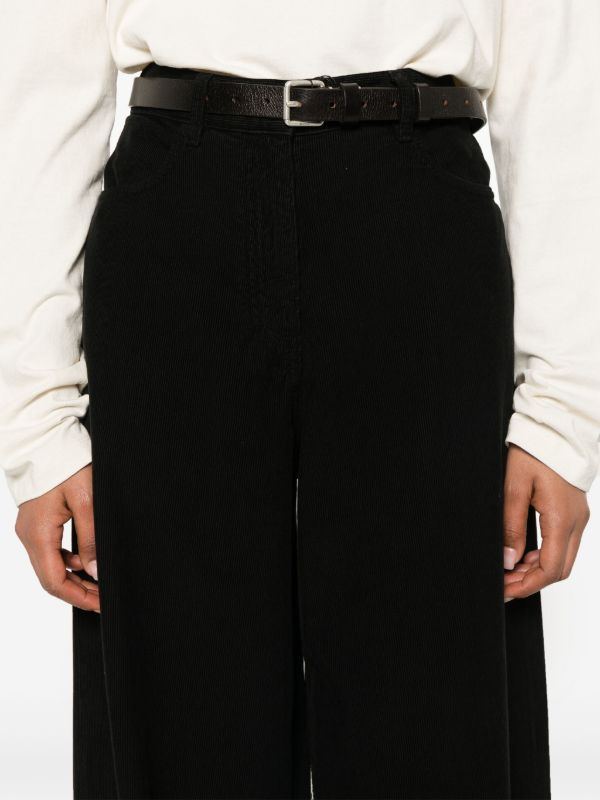 Browns The Row Black Chan Wide-Leg Trousers | Browns High Waisted Pants