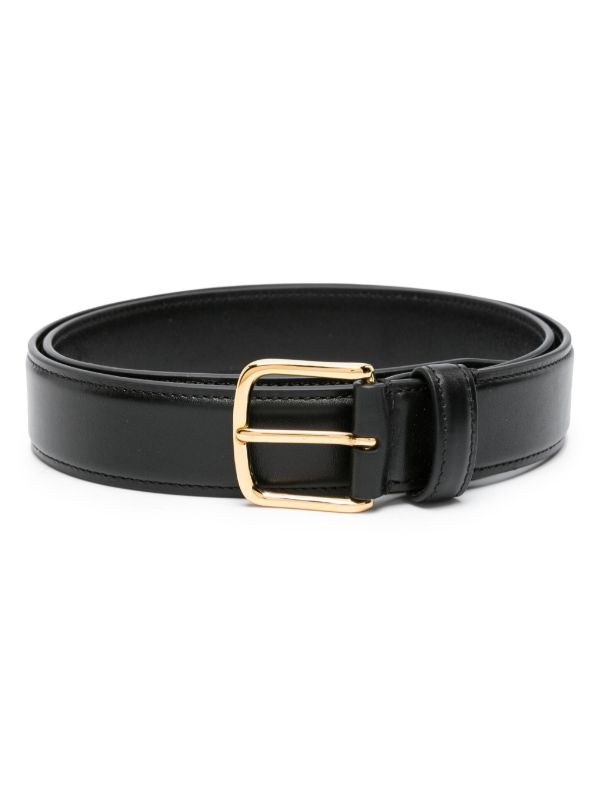 browns The Row Black Classic Leather Belt | Browns Hats