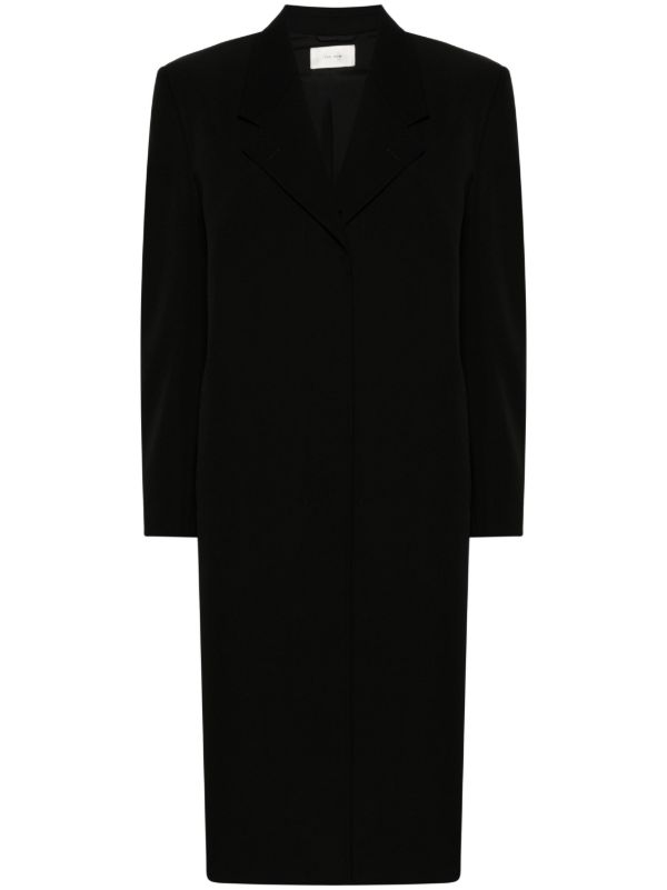 browns The Row Black Elea Coat | Browns Single Breasted Coats