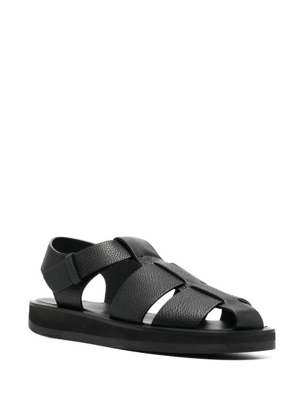 Browns The Row Black Fisherman Leather Sandals | Browns Sandals