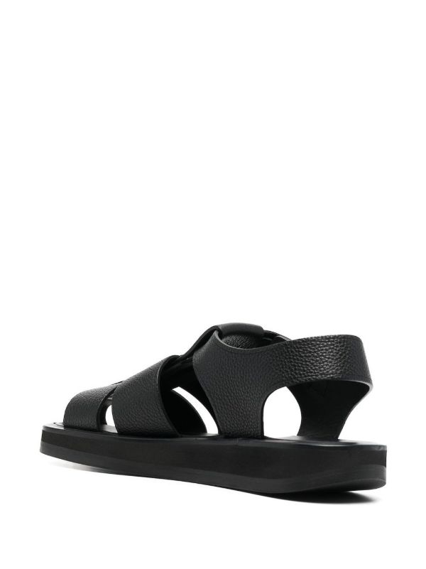 Browns The Row Black Fisherman Leather Sandals | Browns Sandals