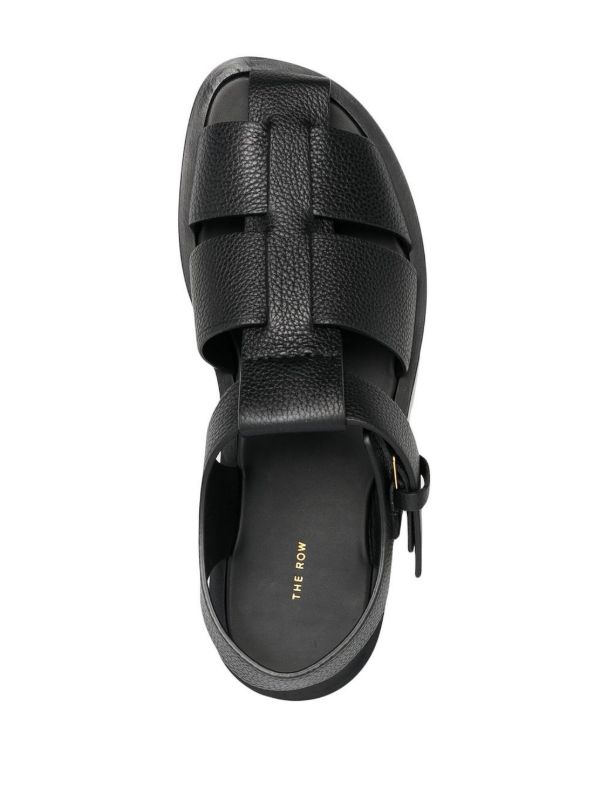 Browns The Row Black Fisherman Leather Sandals | Browns Sandals
