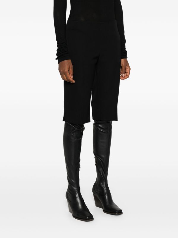 Browns The Row Black Juna Shorts | Browns Knee-Length Shorts