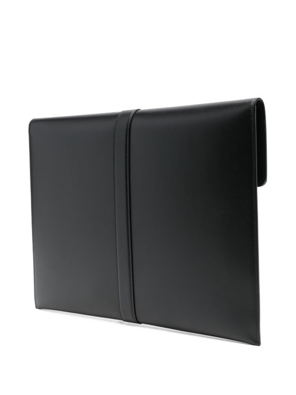 Browns The Row Black Leather Clutch Bag | Browns Clutch Bags