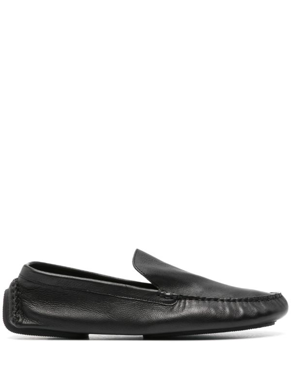 browns The Row Black Lucca Leather Loafers | Browns Loafers