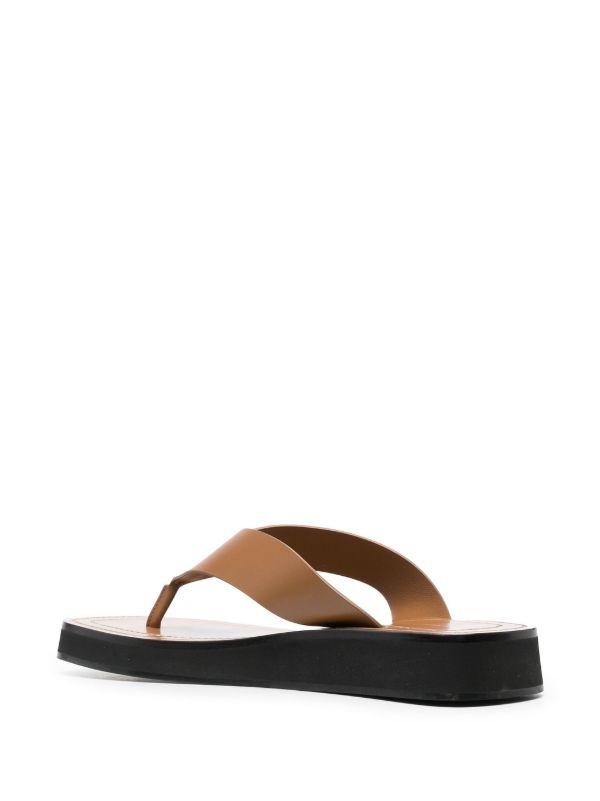 Browns The Row Brown Ginza Leather Platform Sandals | Browns Sandals