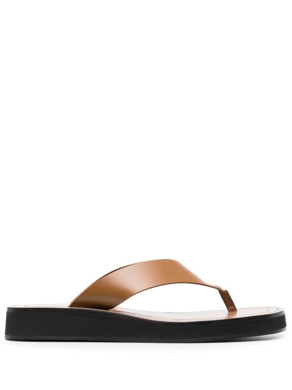 browns The Row brown Ginza leather platform sandals | Browns Sandals