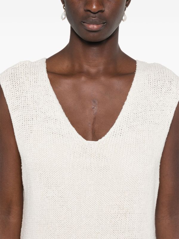 Browns The Row White Folosa V-neck Midi Dress | Browns Day Dresses