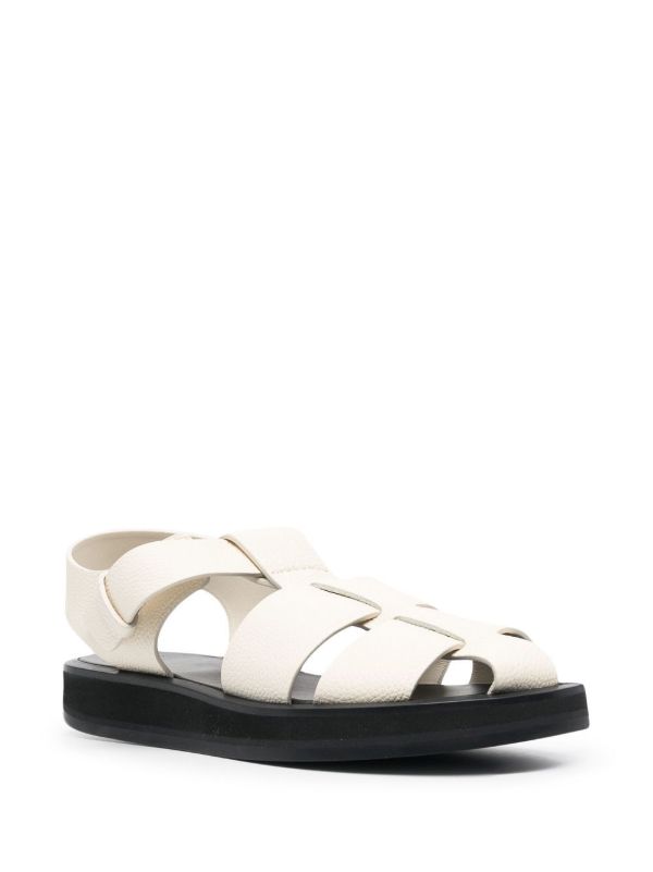 Browns The Row White Grained Leather Fisherman Sandals | Browns Sandals