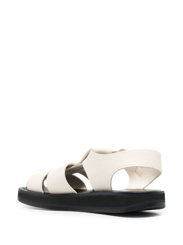 Browns The Row White Grained Leather Fisherman Sandals | Browns Sandals