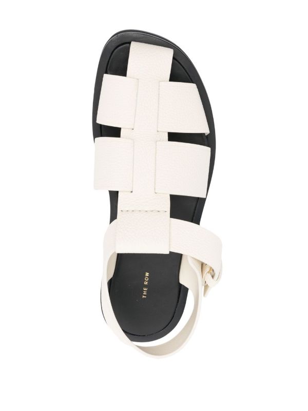 Browns The Row White Grained Leather Fisherman Sandals | Browns Sandals