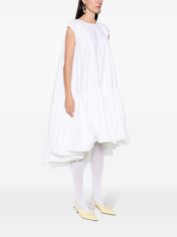 Browns The Row White Tadao Ruffled Poplin Dress | Browns Day Dresses