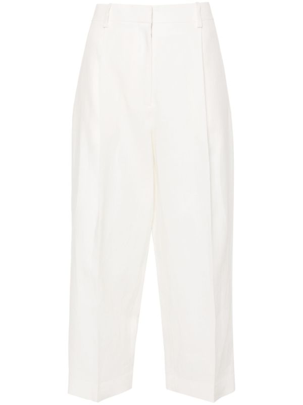 browns The Row White Wide-Leg Linen Trousers | Browns Slacks