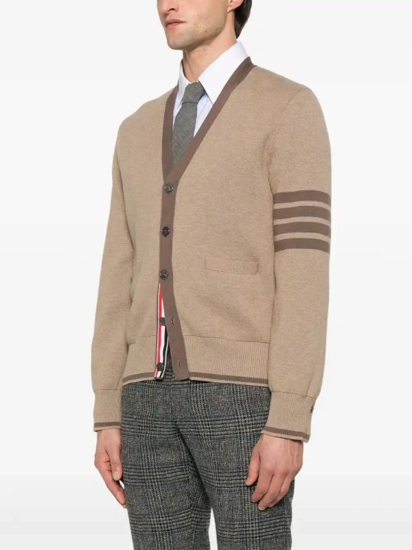 Browns Thom Browne 4-Bar Stripe Cotton Cardigan | Browns Cardigans