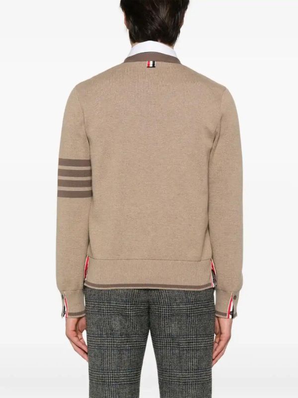 Browns Thom Browne 4-Bar Stripe Cotton Cardigan | Browns Cardigans