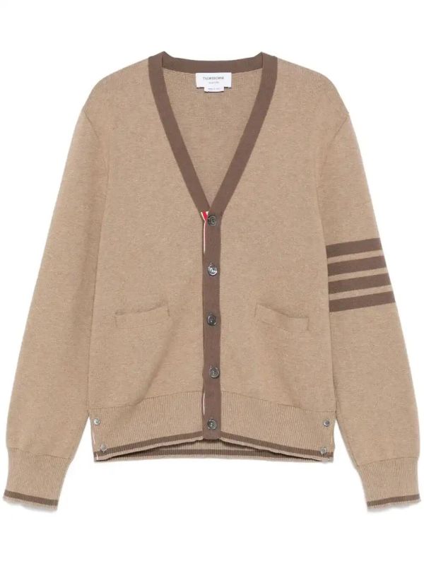 browns Thom Browne 4-Bar stripe cotton cardigan | Browns Cardigans