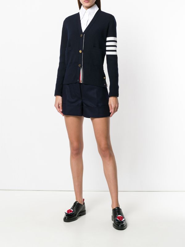 Browns Thom Browne 4-bar Stripe Merino Wool Cardigan | Browns Cardigans