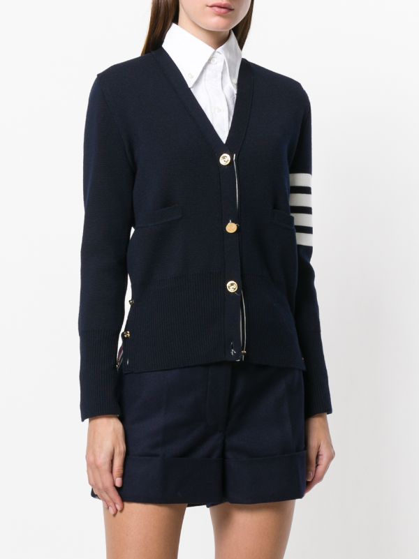 Browns Thom Browne 4-bar Stripe Merino Wool Cardigan | Browns Cardigans