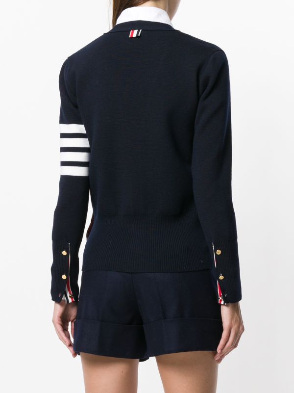 Browns Thom Browne 4-bar Stripe Merino Wool Cardigan | Browns Cardigans