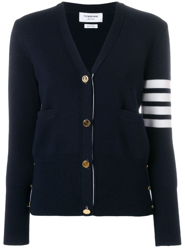 browns Thom Browne 4-bar stripe merino wool cardigan | Browns Cardigans