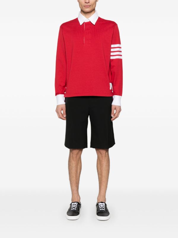 Browns Thom Browne 4-Bar Stripe Polo Shirt | Browns Polo Shirts
