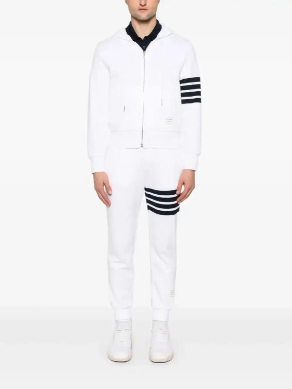 Browns Thom Browne 4-Bar Stripe Zip-up Hoodie | Browns Hoodies