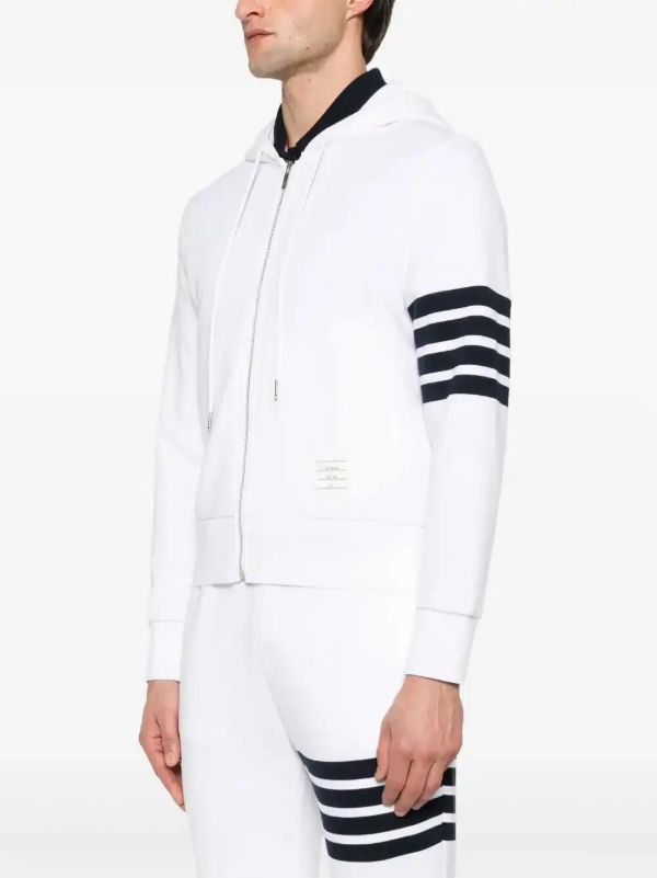 Browns Thom Browne 4-Bar Stripe Zip-up Hoodie | Browns Hoodies