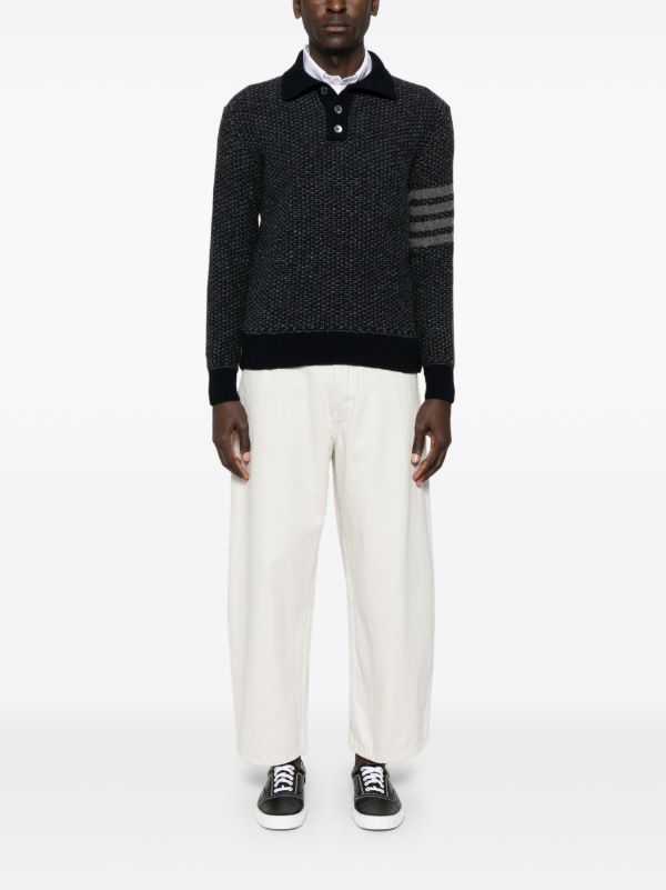 Browns Thom Browne 4-Bar Tweed Sweater | Browns Knitted Sweaters