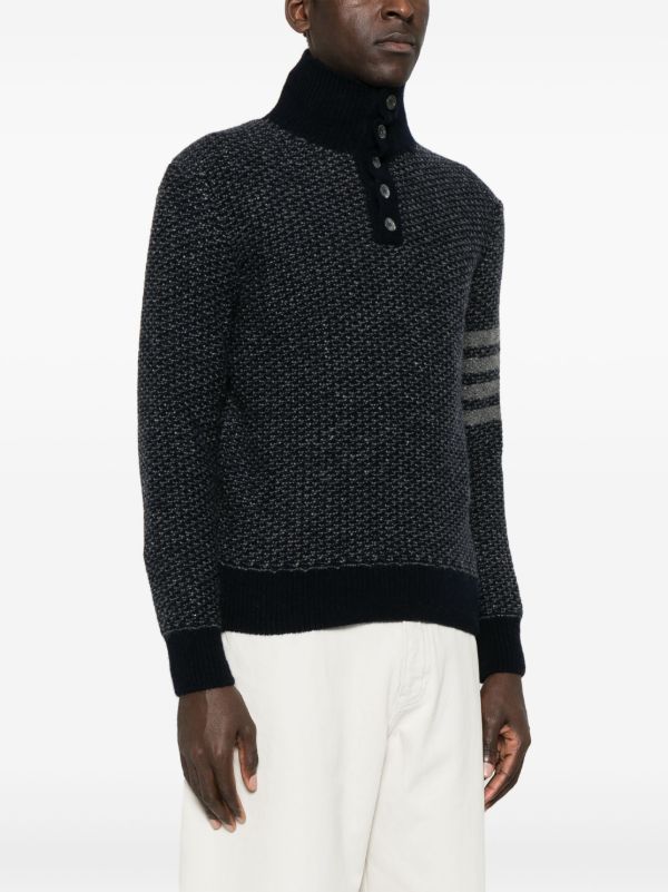 Browns Thom Browne 4-Bar Tweed Sweater | Browns Knitted Sweaters