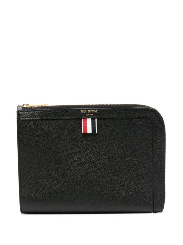browns Thom Browne Black RWB Leather Wallet | Browns Wallets & Billfolds