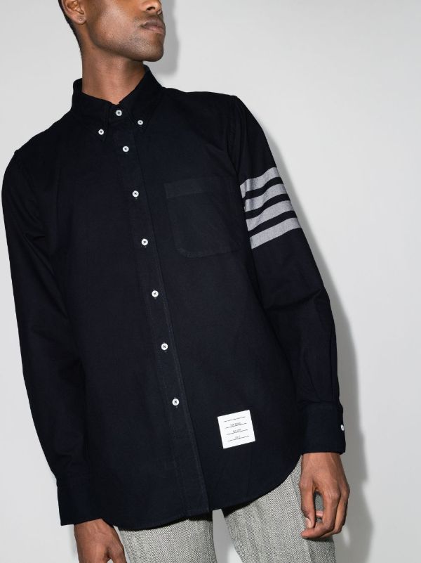Browns Thom Browne Blue 4-bar Stripe Cotton Shirt | Browns Shirts