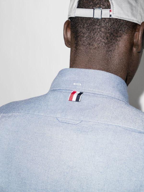 Browns Thom Browne Blue 4-Bar Stripe Cotton Shirt | Browns Shirts