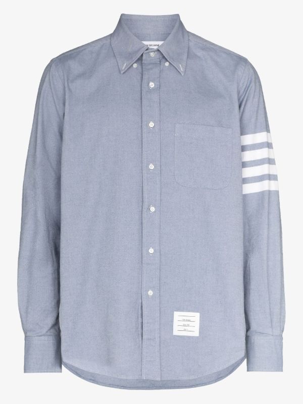 browns Thom Browne blue 4-Bar Stripe cotton shirt | Browns Shirts