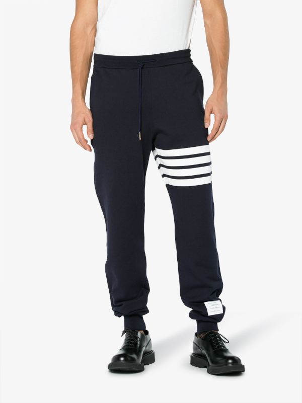 Browns Thom Browne Blue 4-Bar Stripe Cotton Track Pants | Browns Sweatpants