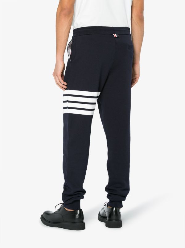 Browns Thom Browne Blue 4-Bar Stripe Cotton Track Pants | Browns Sweatpants