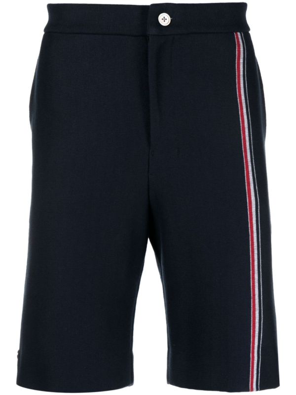 browns Thom Browne Blue RWB Stripe Cotton Shorts | Browns Bermuda Shorts