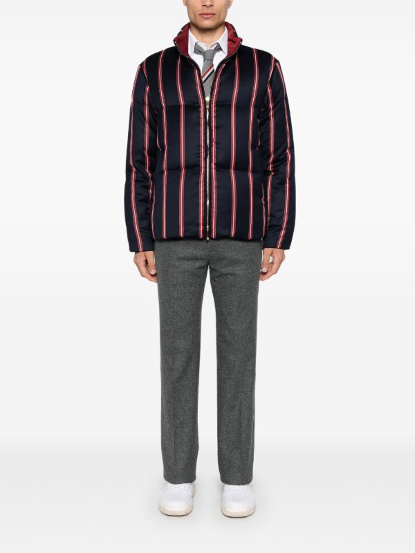 Browns Thom Browne Blue Striped Puffer Jacket | Browns Down Jackets