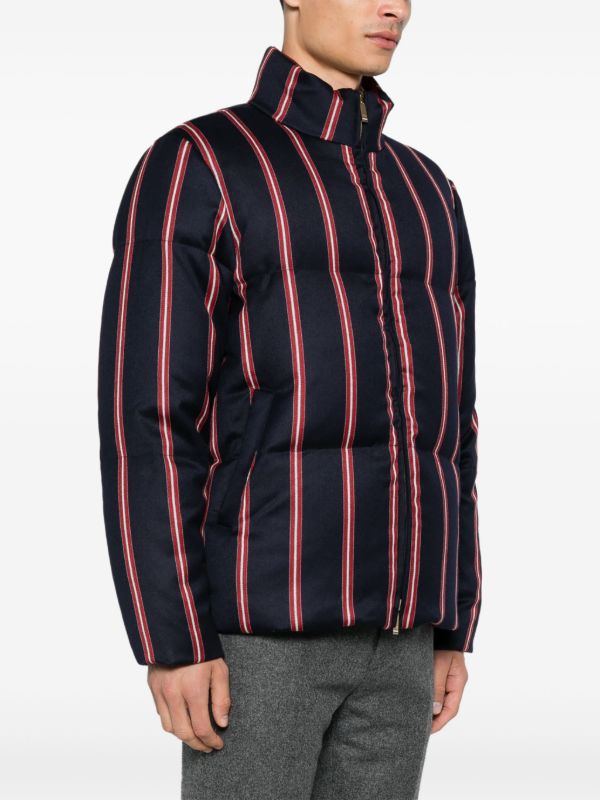 Browns Thom Browne Blue Striped Puffer Jacket | Browns Down Jackets