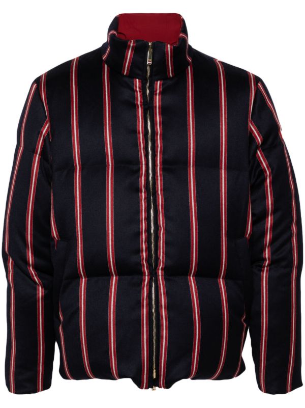browns Thom Browne Blue Striped Puffer Jacket | Browns Down Jackets