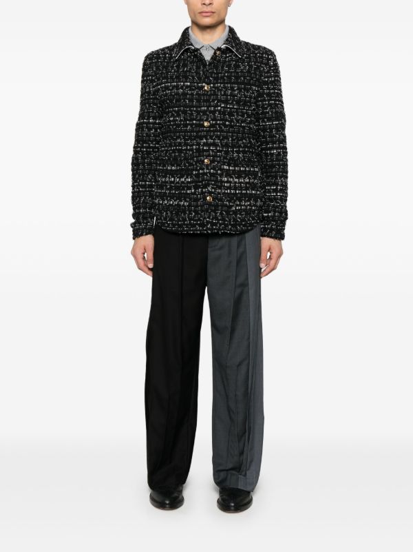 Browns Thom Browne Denim Ribbon Tweed Jacket | Browns Shirt Jackets