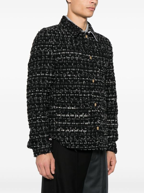 Browns Thom Browne Denim Ribbon Tweed Jacket | Browns Shirt Jackets