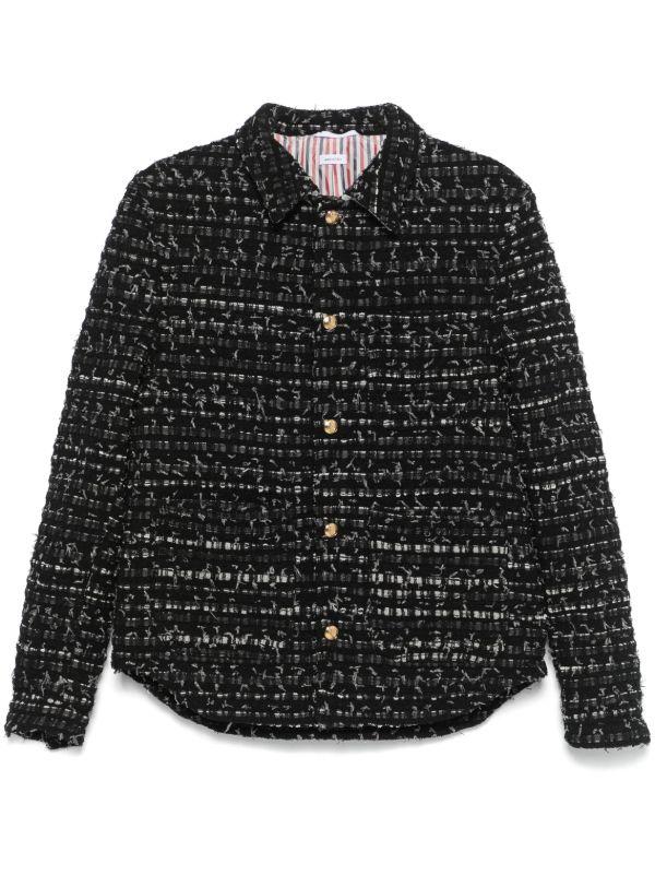 browns Thom Browne Denim Ribbon Tweed Jacket | Browns Shirt Jackets