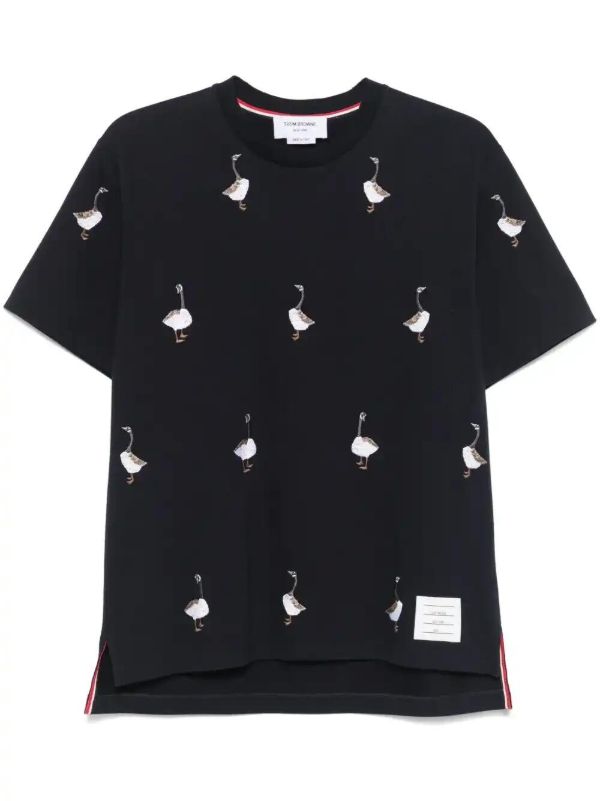 browns Thom Browne embroidered-motif T-shirt | Browns T-Shirts