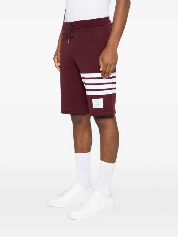 Browns Thom Browne Four-stripe Cotton Shorts | Browns Track & Running Shorts