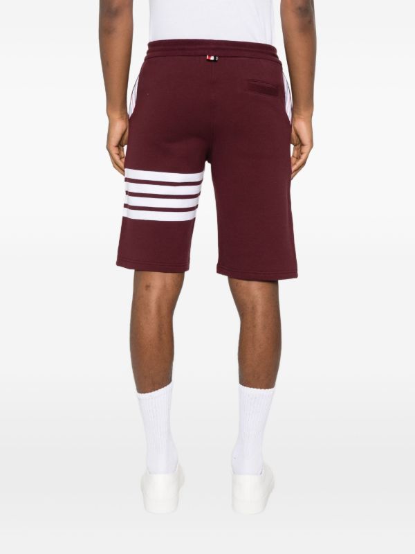Browns Thom Browne Four-stripe Cotton Shorts | Browns Track & Running Shorts