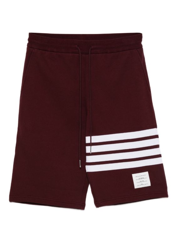 browns Thom Browne four-stripe cotton shorts | Browns Track & Running Shorts