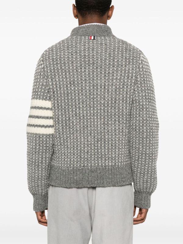 Browns Thom Browne Grey 4-Bar Jacket | Browns Cardigans