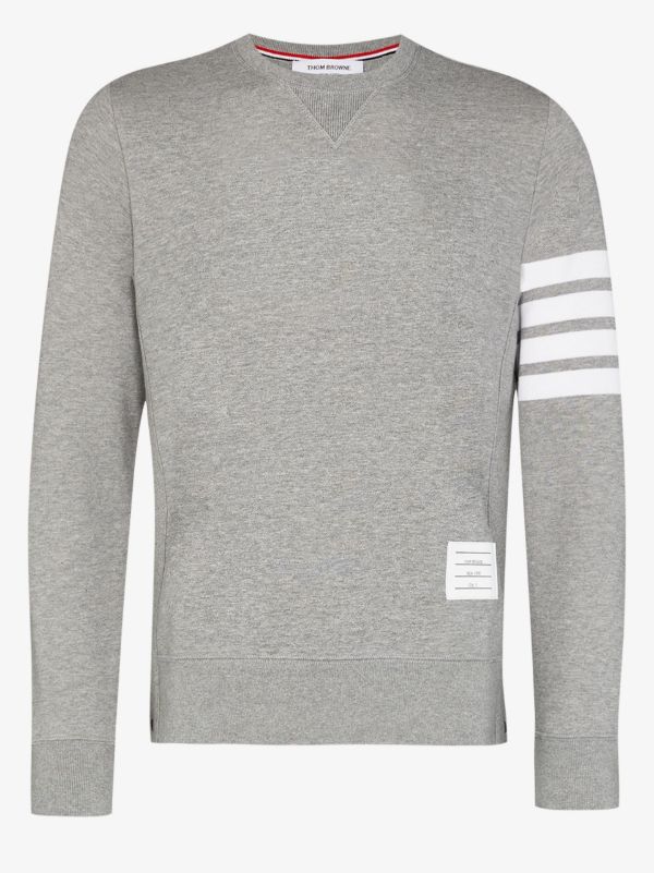 browns Thom Browne grey 4-bar stripe cotton sweatshirt | Browns Sweatshirts