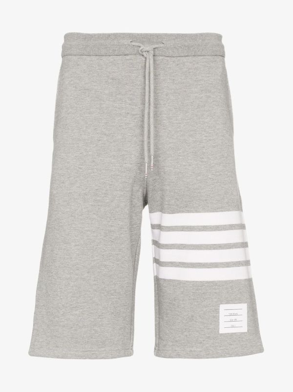 browns Thom Browne grey 4-Bar stripe track pants | Browns Drop-Crotch Shorts