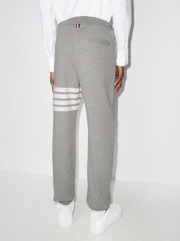 Browns Thom Browne Grey Classic 4-Bar Cotton Track Pants | Browns Sweatpants